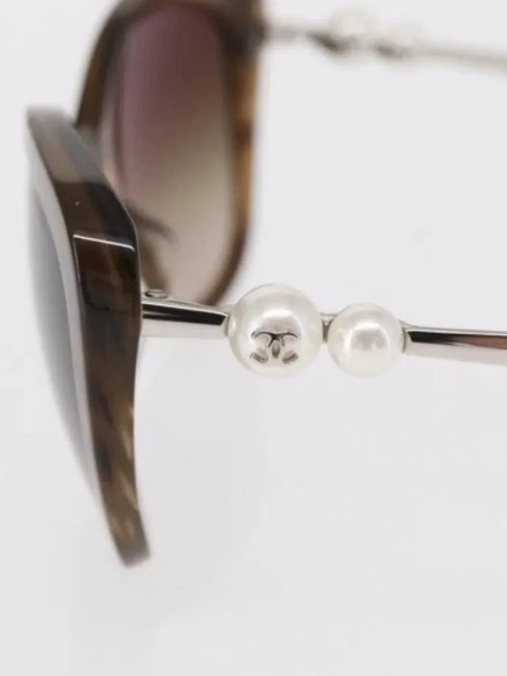 CHANEL Sunglasses plastic Brown CC Auth BA8711V
